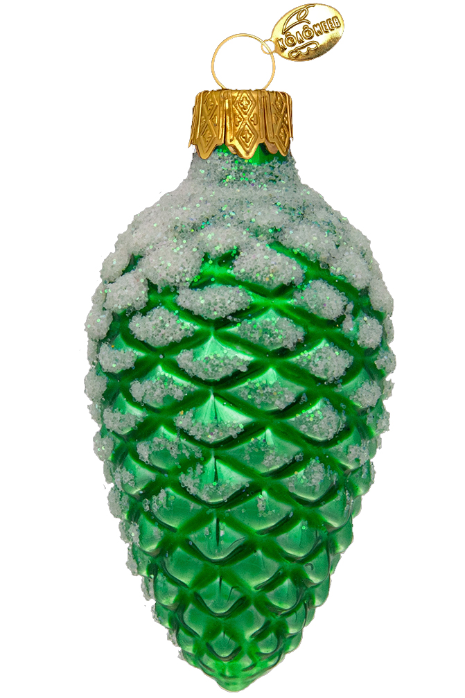 Елочное украшение Шишка в снегу глянцевая ФУ-2-90/31